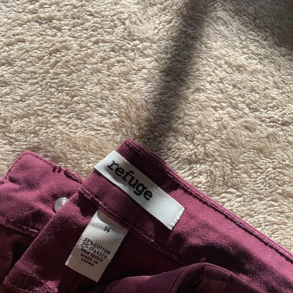 Refuge burgundy pants